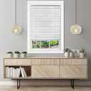 Cordless Room Darkening Venetian Blind - 27 Inch Width, 64 Inch Length, 2" Vinyl Slat Size - White - GII Luna Light Filtering Horizontal Mini Windows Blinds for Interior by Achim Home Decor