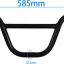 BMX Handlebar Swallow Shaped High-Carbon Steel 585mm 22.2mm Handle Bar Bicycle Parts Bike Accessories,Black
