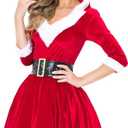 Women's 2 Piece Mrs. Claus Santa Costume Cosplay Christmas Dress Costume