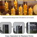 Eebuss Flameless Candles with Embedded Star String, Battery Operated LED Pillar Candles with Timer and Remote Control,Home Decorating for Ambiance Set of 7(Grey)