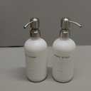 White Soap Dispenser for Kitchen Sink, Dish and Hand Soap Dispenser with Silver Stainless Steel Pump, Perfect for Kitchen Decor and Accessories. (Silver & White)