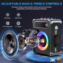 JYX Karaoke Machine, 2 Wireless Microphones, Portable Bluetooth 5.3 PA Speaker with Disco Lights, Smart TV Compatible, Upgraded Subwoofer, Bass Boost & Echo, TF/USB/AUX/FM, Home & Outdoor Party