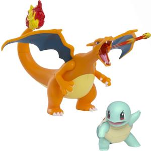 Pokmon Fire and Water Battle Pack - Includes 4.5 Inch Flame Action Charizard and 2" Squirtle Action Figures - Amazon Exclsuive