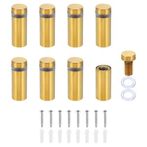 PATIKIL 1/2 x 1.2 Inch Sign Standoff Screws, 8 Set Stainless Steel Wall Standoff Mounting Hardware Advertising Glass Nail for Hanging Acrylic Picture Frame Acrylic Panel, Gold (1/2 x 1.2 Inch, Gold)