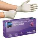 Inspire Exam Grade Powder & Latex Free Stretch Vinyl Gloves, Medium, 100 Count, White