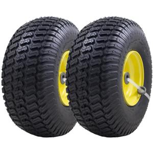 MARASTAR 21425 15x6.00-6 Tire and Wheel Assembly, Replacement Riding Lawn Mower Front Tires Compatible with 100 and 300 Series John Deere Riding Mowers, 2 pack