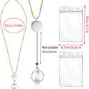 Lanyards for Id Badges Stainless Steel Metal Teacher Lanyard with Id Holder Retractable Cruise Ship Badge Holder for Women (Gold/Silver 13)