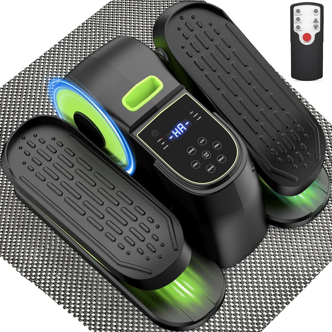 VIVURN 028 Under Desk Elliptical 12 Speed 5 Modes Motorized Leg Exerciser While Sitting for Seniors As Seen on TV Low Impact Electric Pedal Exerciser with Non-Slip Mat Quiet for Home and Office (Green)