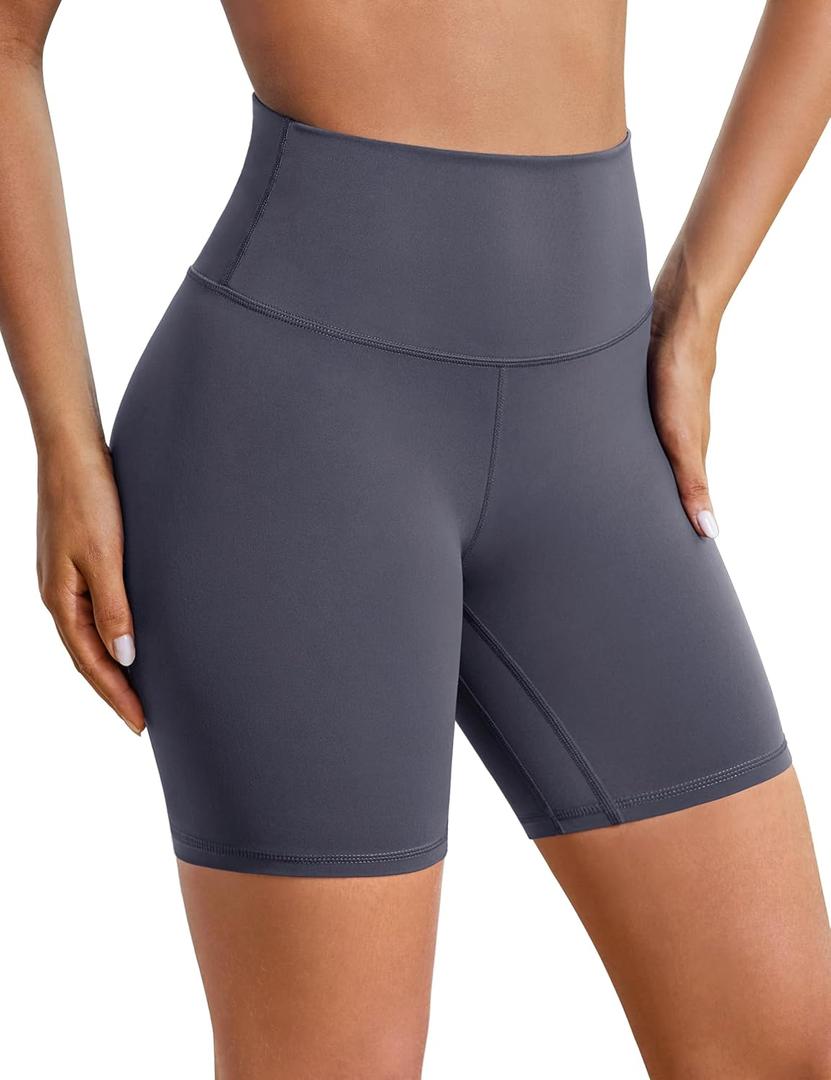 BAYDI Clouduxi Biker Shorts for Women 6" High Waisted Workout Gym Running Shorts Womens Buttery Soft Yoga Pants (Gray, M)