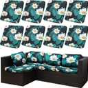 SUKAIKEQA Outdoor Cushion Covers Set, 8PCS Patio Furniture Couch Seat Slipcovers, Replacement for Sofa Sectional Chair(Cover, Only)