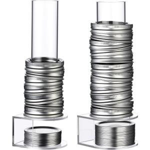 Chunful 2 Pack Mason Jar Lid Organizer Wide & Regular Mouth Storage Rack for Canning Jar Lids and Rings Acrylic Vertical Storage Holder Kitchen Organization & Tumbler Lids