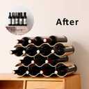 Countertop Wine Rack - 14 Bottle Freestanding Wine Bottle Holder Stand - 4 Tier Wooden Wine Storage Rack - Wavy Wine Organizer for Cabinet Pantry Home Kitchen Bar, 4 Tier - 14 Bottle