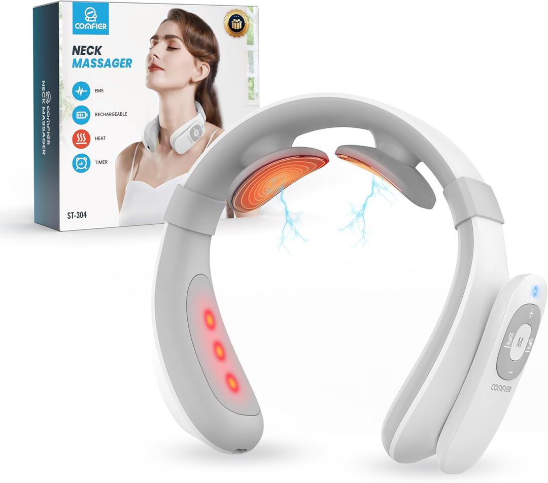 COMFIER FSA Eligible Cordless Neck Massager for Pain Relief Deep Tissue, Vibration Travel Massager,Portable HSA Neck Massager for Office