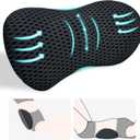kasney Lumbar Support Pillow, Back Pillow for Low Back Pain Relief, Ergonomic Streamline Car Seat, Office Chair, Recliner and Bed (Black)