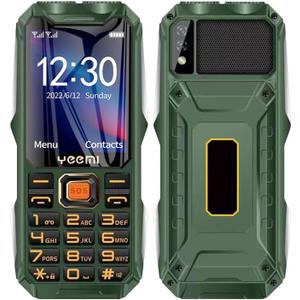 2G Rugged Phone, Unlocked Cell Phone for Seniors/Kids, Elderly Mobile Phone with 2.6in Screen, 16800mAh Battery, Dual LED Flashlight, Big Speaker, SOS, Radio, Bluetooth(Green)