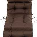 Outdoor Chasie Lounge Tufted Thick Cushion with Ties,Replacement Wicker Chair Cushion for Paito Fruniture,72x22x4inches,All Weather,Brown
