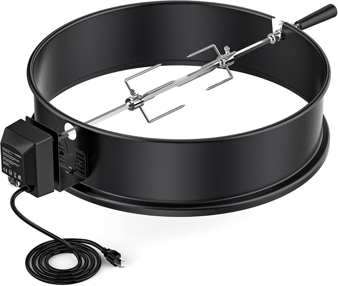 onlyfire Rotisserie Ring Kit for Weber 22-1/2-Inch Charcoal Kettle Grill and Other Similar Models (Steel)