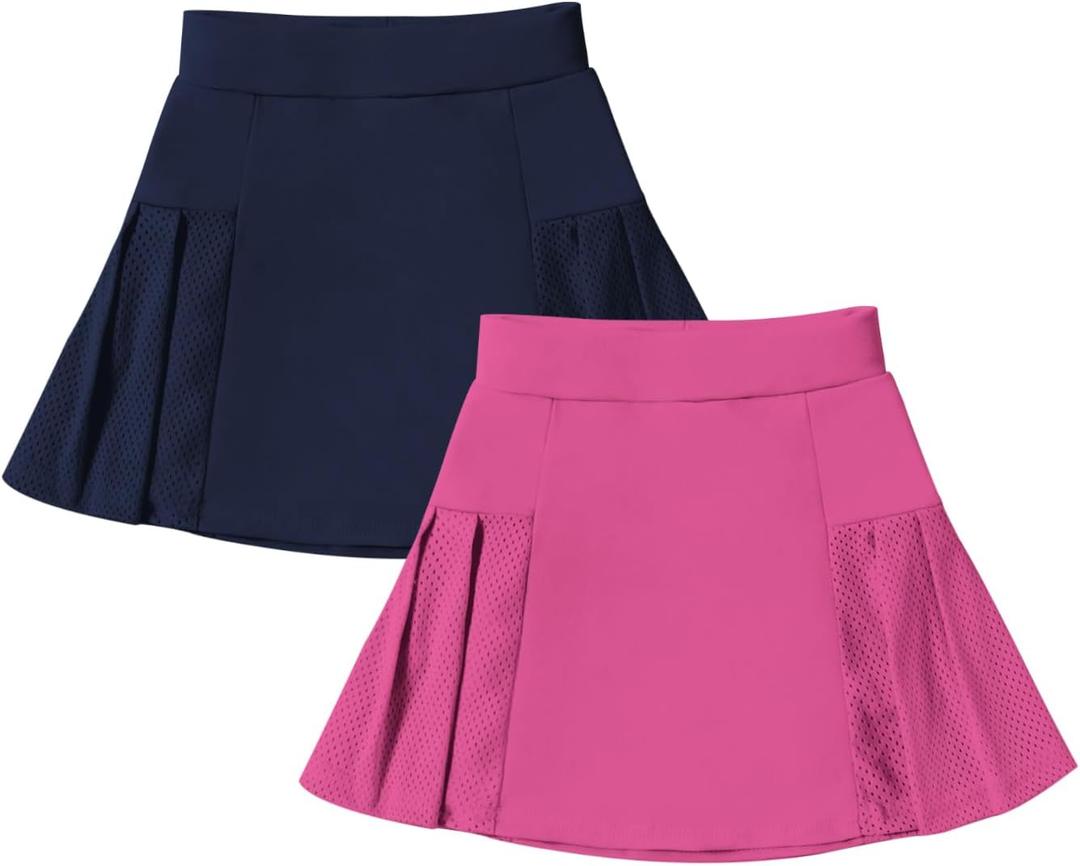 Neutocd Girls Tennis Skirt Skorts for Girls High Waisted Athletic Pleated Skirts with Shorts for Golf Pickleball Running, Size 130
