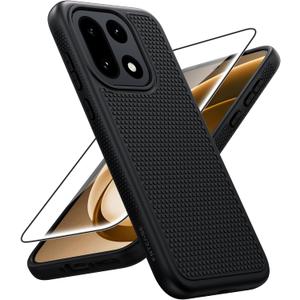 FNTCASE for OnePlus 15 Case: 14FT Heavy Duty Military Grade Drop Protection for One Plus 15 Case with Screen Protector, Non-Slip Anti-Fingerprint Shockproof Matte Soft TPU Phone Cover - Black