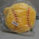 Baseball Pillow Fluffy Baseball Plush Pillow Baseball Throw Pillow Soft Stuffed Baseball Plush Pillow Toy Durable Round Baseball Shaped Pillow Sport Toys Gift for Kids Room Decor (Yellow)