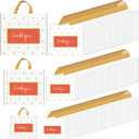 Gueevin 200 Pcs Thanks Bags with Handle Bulk Thank You Merchandise Bags 3 Size Plastic Packet Retail Shopping Package for Boutique 9 x 12'', 12 x 14'', 13 x 15''(White)