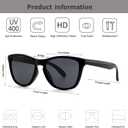 Retro Square Big Sunglasses for Women & Men Trendy Oversized Classic Shades with UV400 Protection Unisex Frame (Black)
