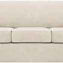 Turquoize 4 Piece Couch Cover Sofa Covers for 3 Cushion Couch Sofa Slipcovers Washable Sofa Cover for Dogs with Individual Couch Cushion Covers Feature Jacquard Fabric(3 Cushion Sofa, Biscotti Beige)