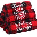 MCEAST 6 Pack Christmas Hand Towels 18 x 14 Inches Red and Black Buffalo Plaid Christmas Soft Washcloths Pure Cotton Towels for Bathroom Kitchen Home and Xmas Decoration