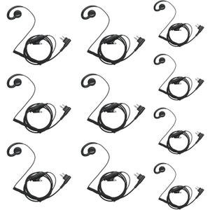 Rdm2070d Earpiece Walkie Talkie Headset with Mic Ptt Compatible with Motorola 2 Way Radio Cp200d Cp200 Cp185 2 Pin C Shape,10 Pack
