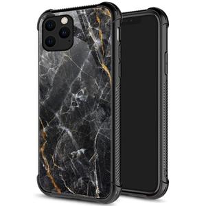 DJSOK Case for iPhone 11 Pro Max,Luxury Pattern Design Shockproof Rugged Cover,Cases for Man Woman-Classic Black Natural Marble Pattern