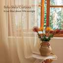 Sutuo Home Beige Boho Lace Curtains 96 inches Long for Living Room Dining Room,Sheer Window Curtains Farmhouse Privacy Crochet Vintage Tassels Rustic Victorian Style Rod Pocket Decor, 2 Panels 50" W