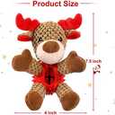 Malier Christmas Squeaky Dog Toys, Durable Latex Rubber Chew Bite Toys Stuffed with Crinkle Paper for Puppy to Medium Pets (Elk)