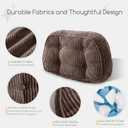 HIGOGOGO Lumbar Support Pillow for Recliner Chair/Accent Chair/Couch/Office Chair, Tufted Corduroy Back Support Cushion for Elderly, Recliner Cushions for Back Rest, Pain Relief, Reading, Brown