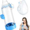 Soft Silicone Inhaler Spacers for Adults and Kids  Fun and Colorful Nessi OTC Spacer (KidsBlue)