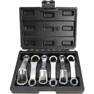 Rear Camber Adjusting Wrench Engine Motor Mount Socket 16mm 17mm 18mm 19mm 21mm 24mm with 1/2 drive 12 point Offset Fixing Screws Oil Filter Removal Wrench Kit Comapatible with Mercedes Benz VW Audi (6PC)