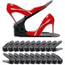 NVGSN Shoe Slots Organizer 20 Pack - Shoe Stackers for a Pair of Shoes, Shoe Storage Shoe Space Savers 50%, 4 Levels Adjustable Thickening Double Layer Shoe Holders Shoe Organizer for Closet, Black