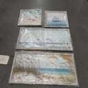 Coastal Framed Wooden Wall Art: Beach Art Ocean Prints Set of 4 Starfish Pictures Seascape Artwork for Living Room Overall 48"W x 32"H