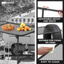 Pasimy Vehicle Tire Mounted Steel Camping Table Adjustable Travel Camping Table 40'' x 20'' x 33'' for Car Camping Picnic Camp Outdoor Cooking BBQ and Party Favor