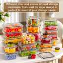 50 PCS Food Storage Containers with Lids Airtight (25 Containers & 25 Lids), 100% Leak Proof Meal Prep Container for Kitchen, BPA-Free Plastic(Polypropylene5), Microwave/Dishwasher Safe, Labels & Pen
