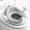 ANGELBLISS Baby Potty Training Toilet Seat with Soft Cushion Handles, Haute Collection, Double Anti-Slip Design and Splash Guard for Boys and Girls (Grey)
