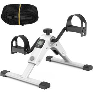 MOMODA Under Desk Bike Pedal Exerciser with LCD Display Portable Mini Exercise Bike for Arm and Leg (Grey)