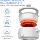 olayks. Electric Steamer for Cooking, 2L Ceramic Glaze Non-stick Pot, Dual Power Multi-functional Electric Cooker, Suitable for Steak, Pasta, Hot Pot, Ramen, Quick Heating and Overheat