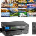 4K HDMI Matrix 16x16 w/Web & AUX Audio Output, ARVITEK Matrix Switcher 16 in 16 Out Support LAN/RS232/IR/APP Switch, Fit 2U Rackmount Rack