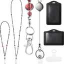 Y2K Lanyards for ID Badges and Keys Black ID Badge Holder with Lanyard Key Cute Accessories for Women