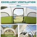 GoHimal 8 Person Tent for Camping, Waterproof Windproof Family Tent with Rainfly, Divided Curtain Design for Privacy Space, Portable with Carry Bag