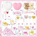 2 x 36 Pieces Luminous Heart Cake Decorations Valentine's Day Cupcake Toppers Pastel Cake Decorations for Valentine's Day Theme Party Baby Shower Wedding Groovy Hippie Party Decoration Supplies