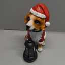 Christmas Dog Garden Statue with Solar Lantern – Santa Dog Figurine in Red Coat & Hat, Outdoor Christmas Yard & Porch Decorations, Balcony & Lawn Decor, for Dog Lovers