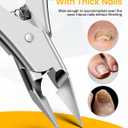 BEZOX Professional Toenail Clippers - Heavy Duty Toe Nail Clippers for Thick Toenails & Ingrown Nails | Long Handle Nails Clipper for Seniors with Comfort Grip & Ultra Sharp Blade - Black