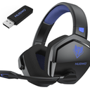 NUBWO Wireless Gaming Headset with Mic for Ps5 Ps4 PC, Zero Interference, 100Hour Battery AllDay Play, 23ms Sync​ for Fortnite & Call of Duty/FPS Gamers, Triple Mode All Devices Compatible  Blue