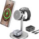 Augnner Magnetic Wireless Charger for Samsung, 15W Certified Fast 3 in 1 Charging Station with TEC Active Cooling Compatible with Samsung Galaxy S26Ultra/S25/Z Fold /Flip7, Samsung Watch/ Buds4Pro
